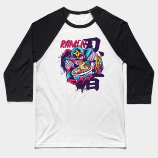 Ramen Ninja Warrior Japanese Art Baseball T-Shirt